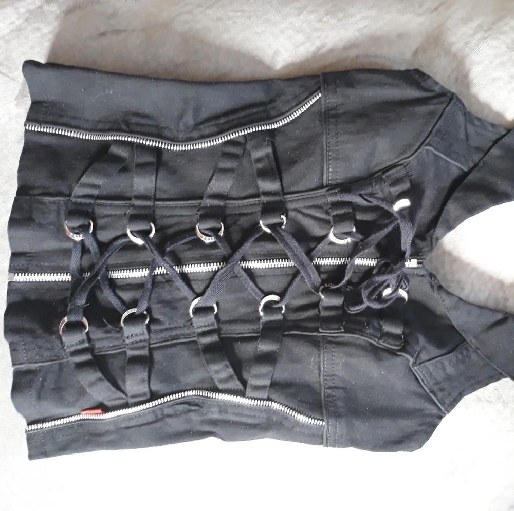 SOLD Tripp nyc laced d rings corset zipper top